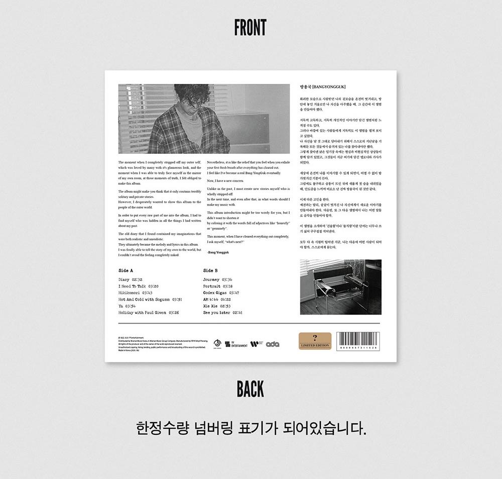 (LP Vinyl) BANG YONGGUK (B.A.P) [BANGYONGGUK] 1st Full Album