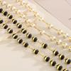 18K Gold Cross Prayer Beads Necklace for Women - Stainless Steel, 8mm, Trendy European-American Style