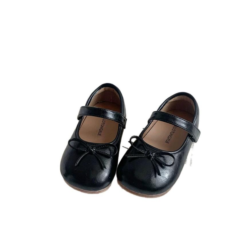 Youth Style Shoes Girls Ballet Flat Shoes Soft Sole Princess Style Slip-On Kids Fall Black Red