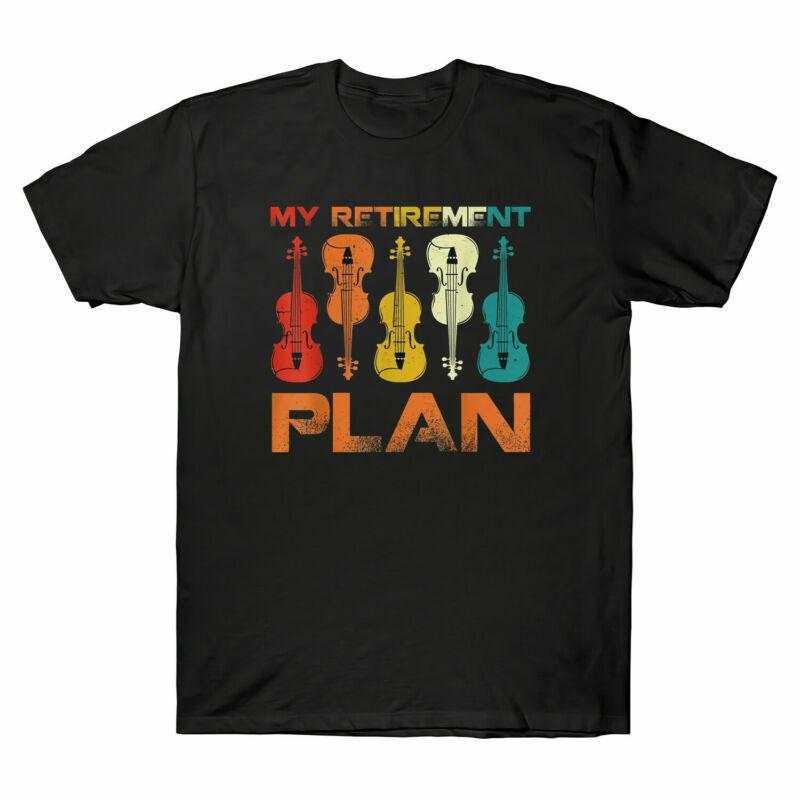 My Retirement Plan Violin Lover Musicians Gifts Funny Vintage Men T-shirt Tee XL