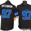 Detroit Lions NFL Football Jersey 97 Hutchinson Black Third Generation Authentic Style Rugby Uniform Men