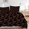 3Pcs Candy Cane Pattern Printed Bedding Set, Breathable And Soft, Machine Washable, Christmas Gift, Suitable for Bedroom Decoration, 15142