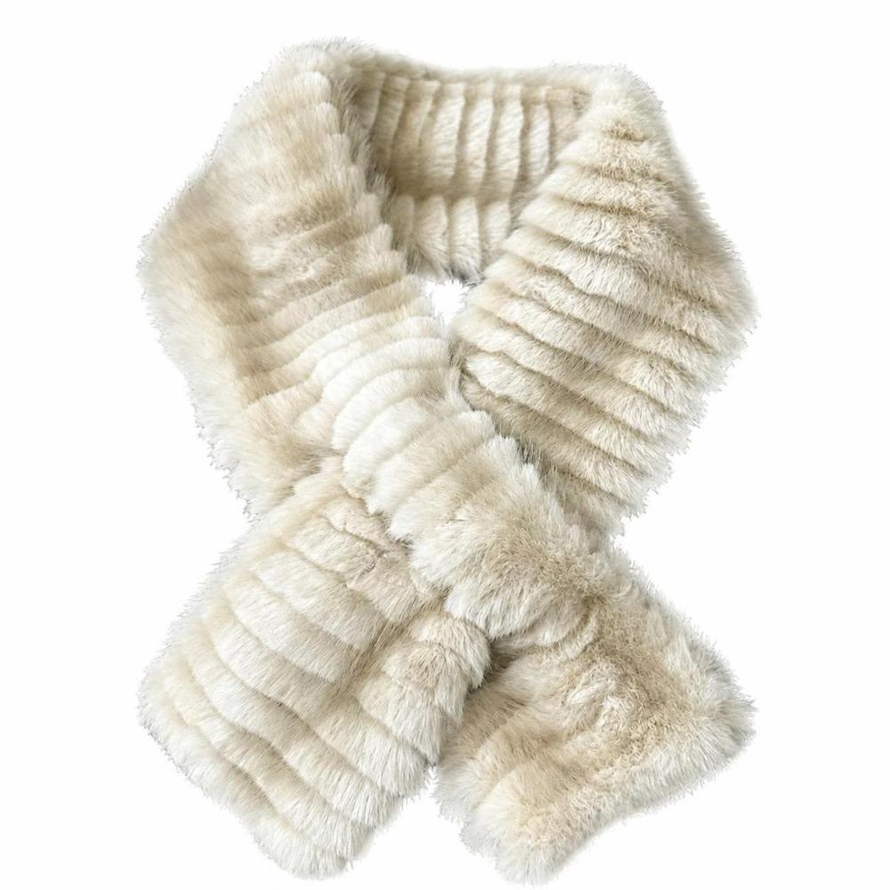 Soft Plush Faux Fur Scarf Thickened Faux Fur Collar Gifts Fur Neck Wrap Women's