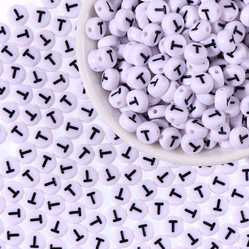 100/Taška DIY Černé a Bílé Anglické Akrylové Korálky s Písmeny Ručně Vyráběné Náramky Náhrdelníky Korálkové Doplňky