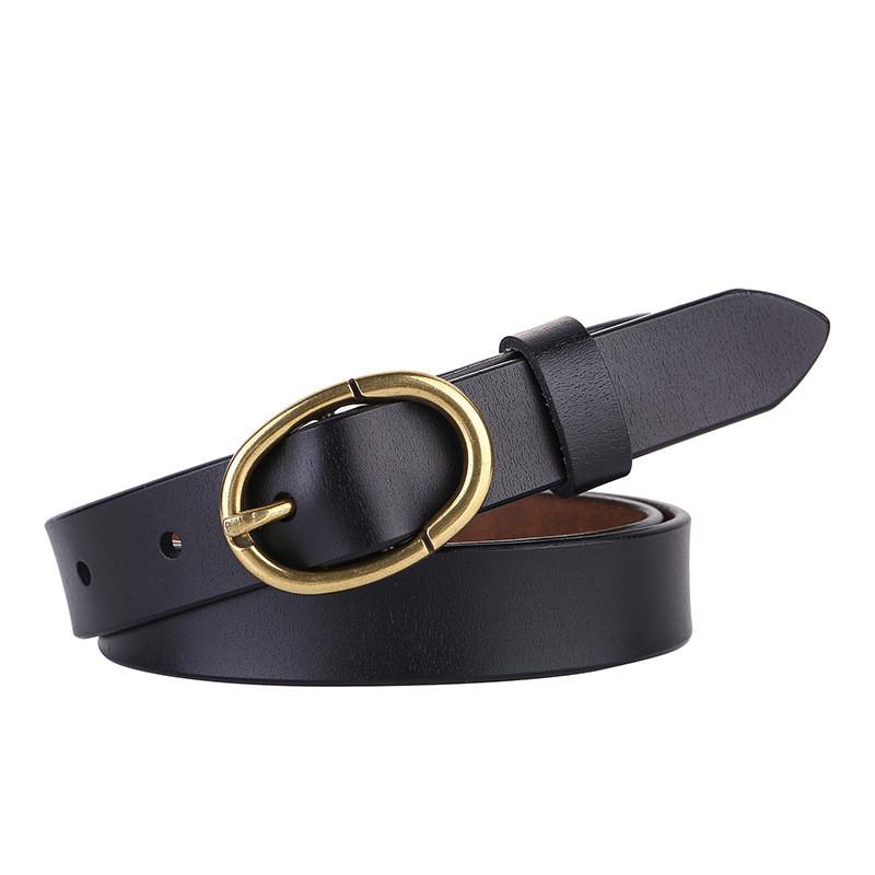 Minimalist Cowhide Belt For Women With Pin Buckle For Work And Weekend Use
