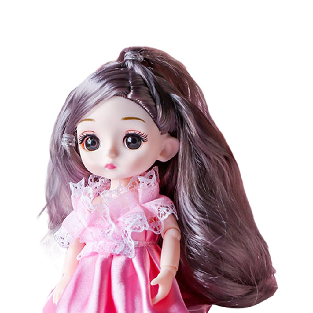 Cute 13 Joints 16cm 1/12 BJD Doll W/ Dress & Shoes Girl Toy Gift A