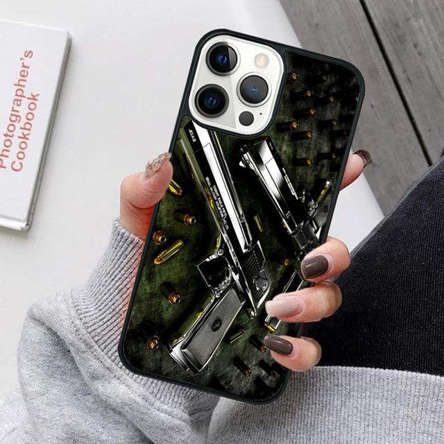 Pistol Gun Mobile Phone Cases Cover For iPhone 17 Air 16e 15 14 12 13 11 Pro MAX Apple Plus Coque