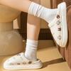 Fashion 2025 Winter Cartoon Print Cotton Slippers Women Indoor Non-Slip Thick Soled  Slippers Woman Warm Soft Plush Shoes Female