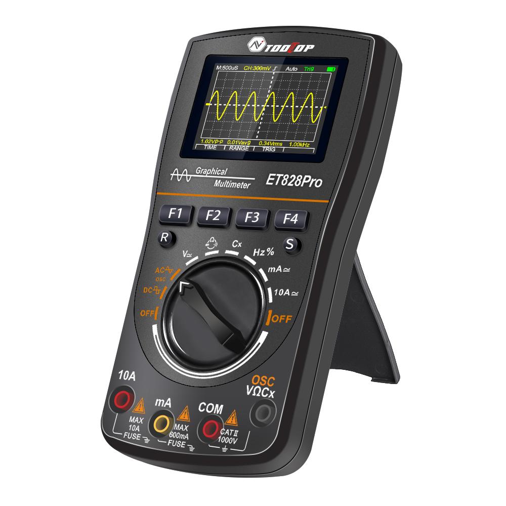 10MHz 50Msps Digital Oscilloscope REL Test 6000 Counts Graphical Signal Waveform Auto Capture 100mF RMS Multimeter Repair Tools
