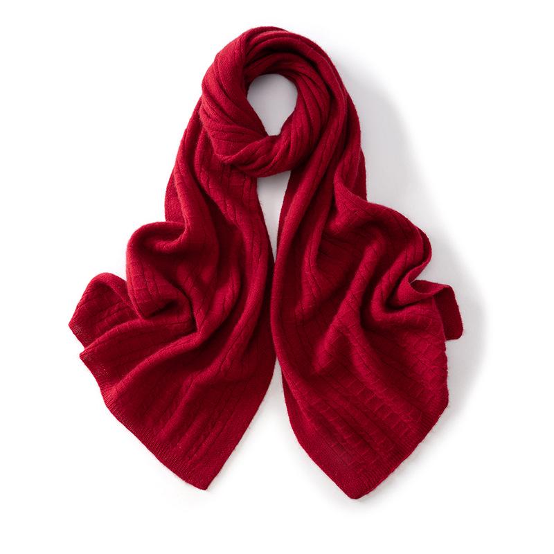 100% Pure Cashmere Women's Scarf - Fashionable, Warm, Comfortable, Solid Color Knit for Autumn/Winter