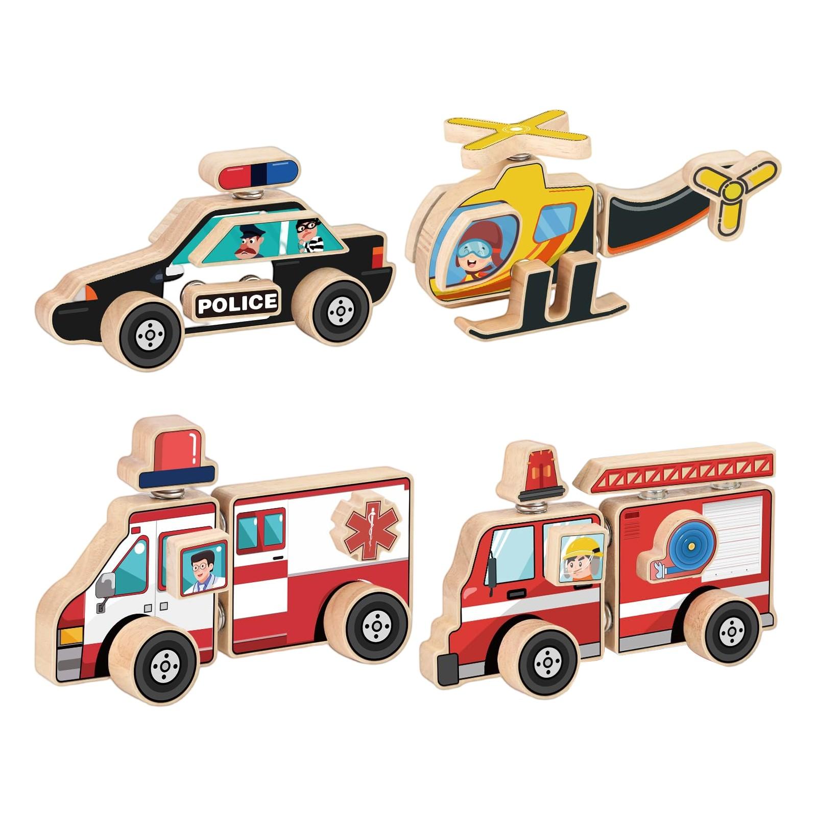 

Деревянный игрушечный вертолет для скорой помощи, подходящий для развития мелкой моторики у малышей, пазл, сборные игрушки, детский развивающий подарок One Size