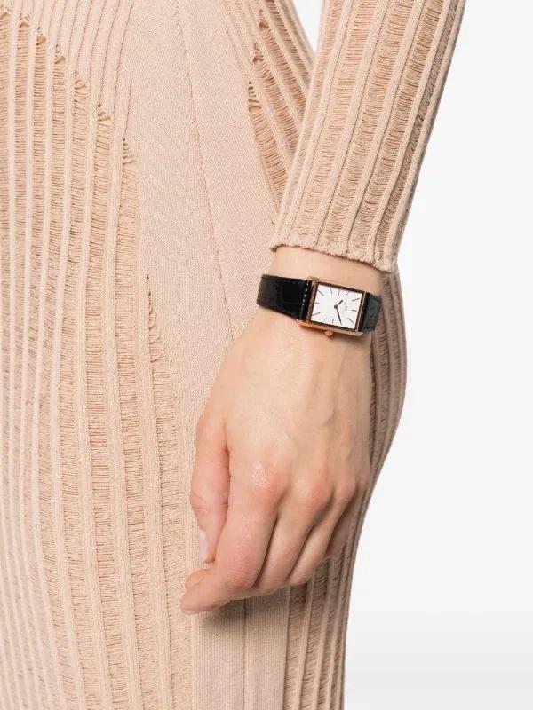 DAMENUHR DANIEL WELLINGTON Bound Schwarzes Krokodil Roségold 24mm DW00100698 + BOX