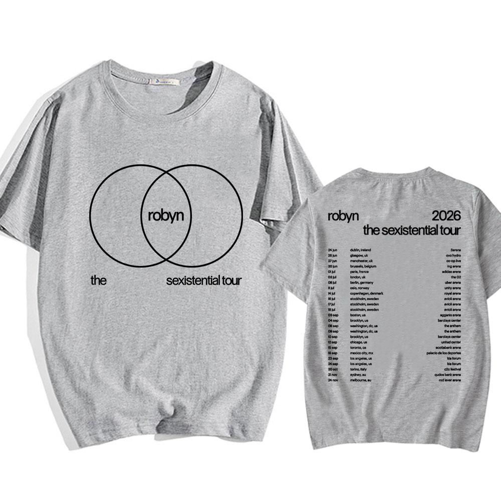 Robyn The Sexistential Tour 2026 T-shirt Summer Short Sleeve Cotton Male Tshirts O-neck Fashion Loose Men//Women Tee Print Merch