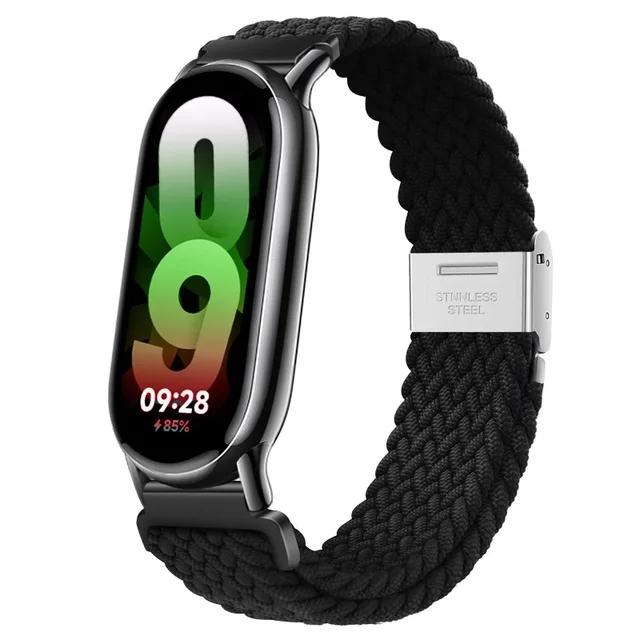 Nylon-Geflechtband für Xiaomi Smart Band 8 9 Ersatz-Armbandarmband Gürtel Xiomi Band8 Metallschnalle Handgelenkbänder