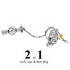 Клітка для цнотливості Lock Him & Beads Plug з нержавіючої сталі 304 Регульована клітка для цнотливості БДСМ