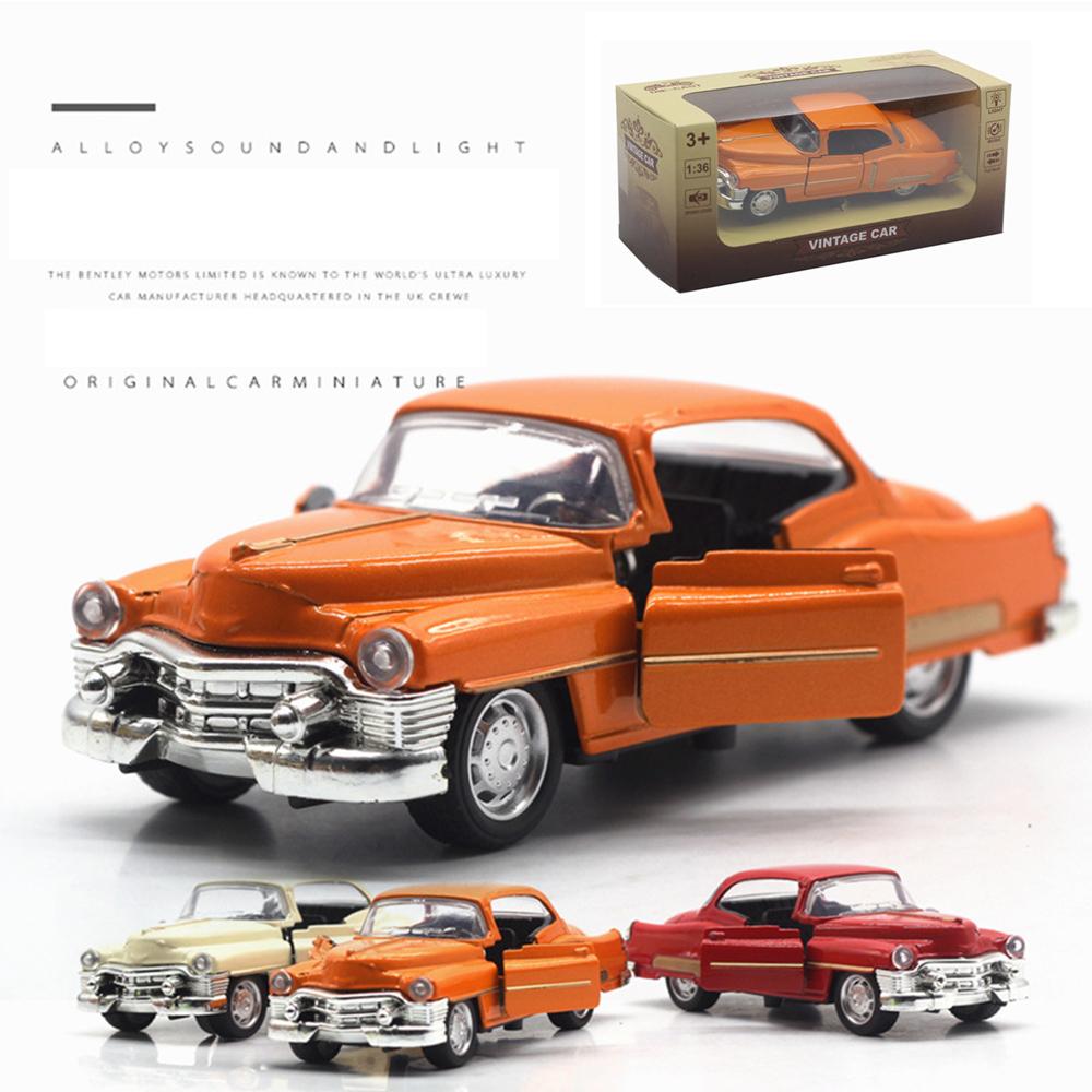 1/36 Méretarányú Cadillac Vintage Autók Ötvözet Die-Cast Húzható Hátra Fém Modell Klasszikus Autó Gyűjtői Darab Gyerekeknek Felnőtteknek Ajándék Die-Cast Nyitható Ajtós Autó