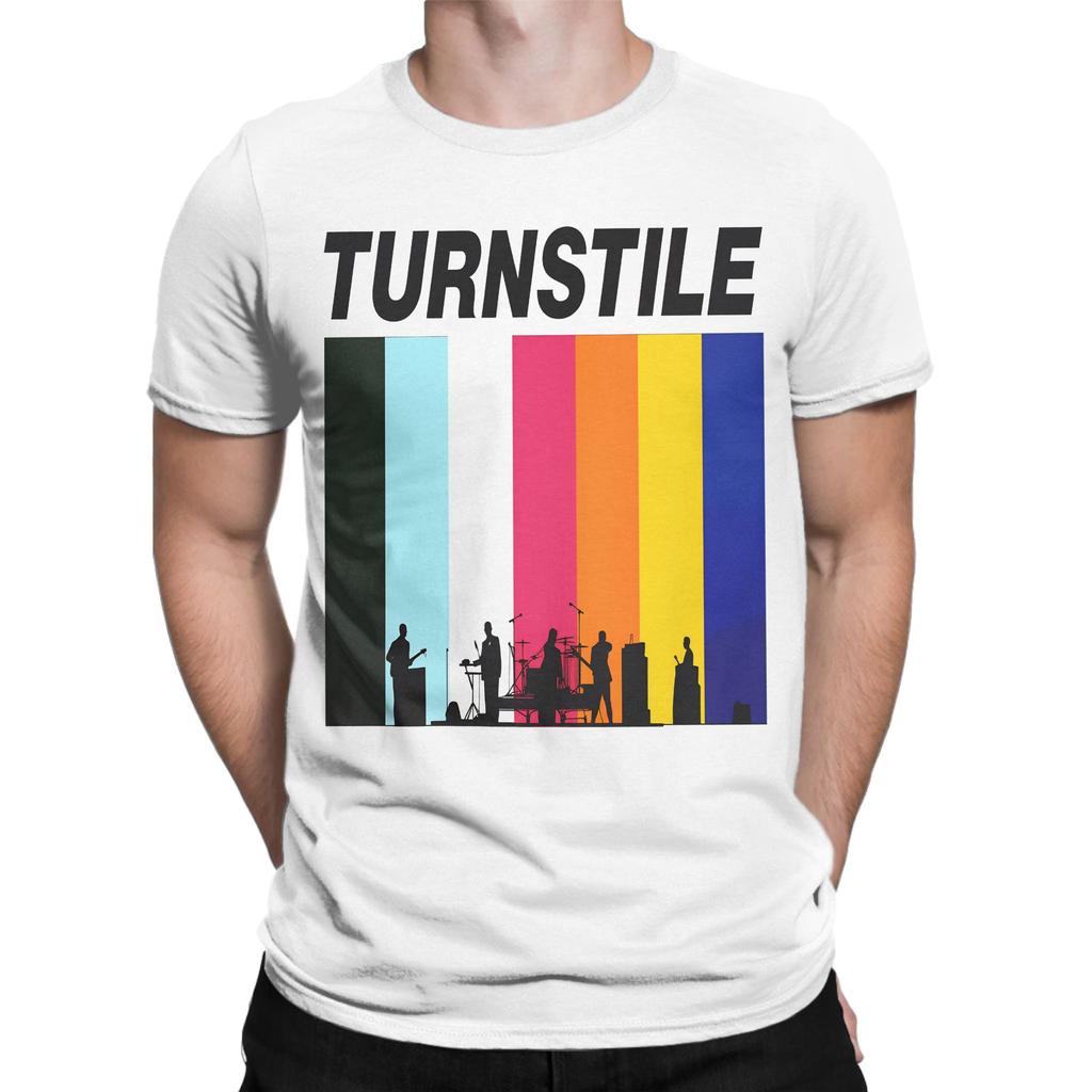 Turnstile DOUBLE RAINBOW T Shirt for Men Cotton Leisure T-Shirts Crewneck Tees Short Sleeve Clothes Gift Idea