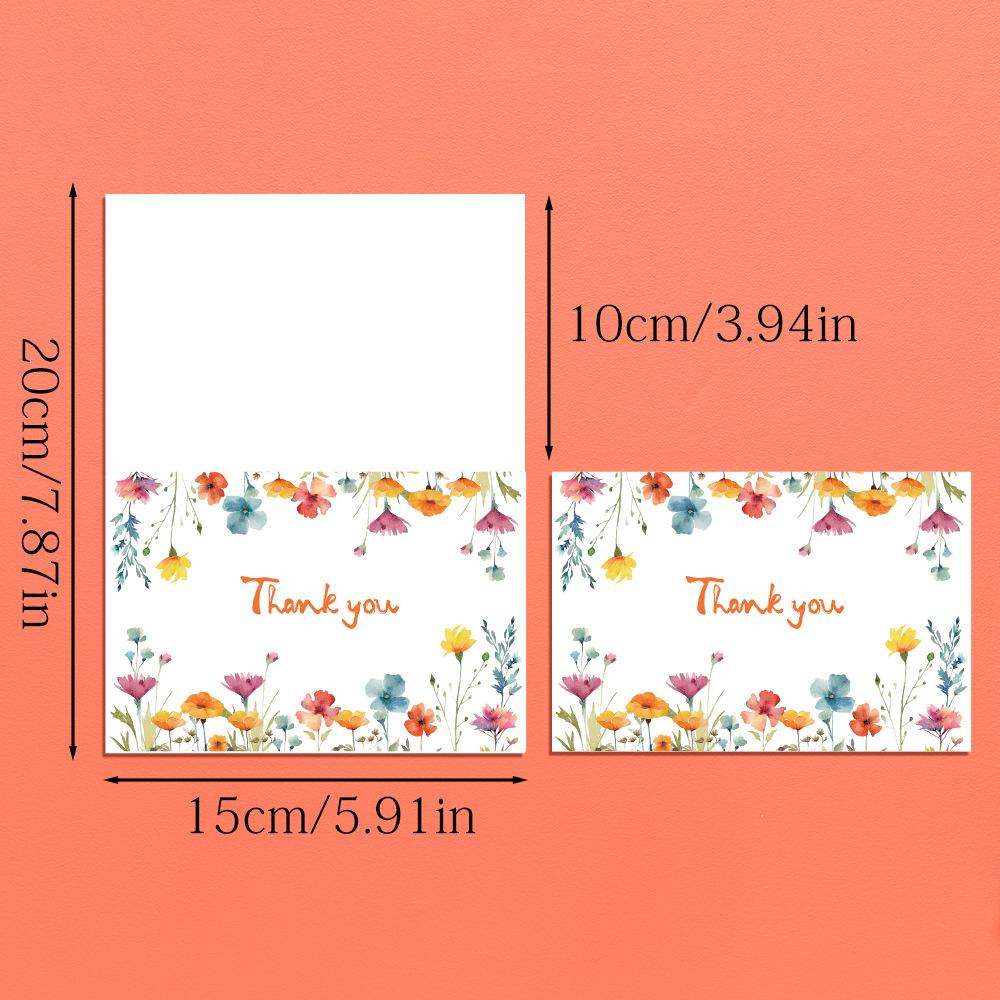 12Pcs Bohemian Wildflower Greeting Card with Envelope - Floral Thank You Card for Wedding, Birthday Party, Blank Note Card