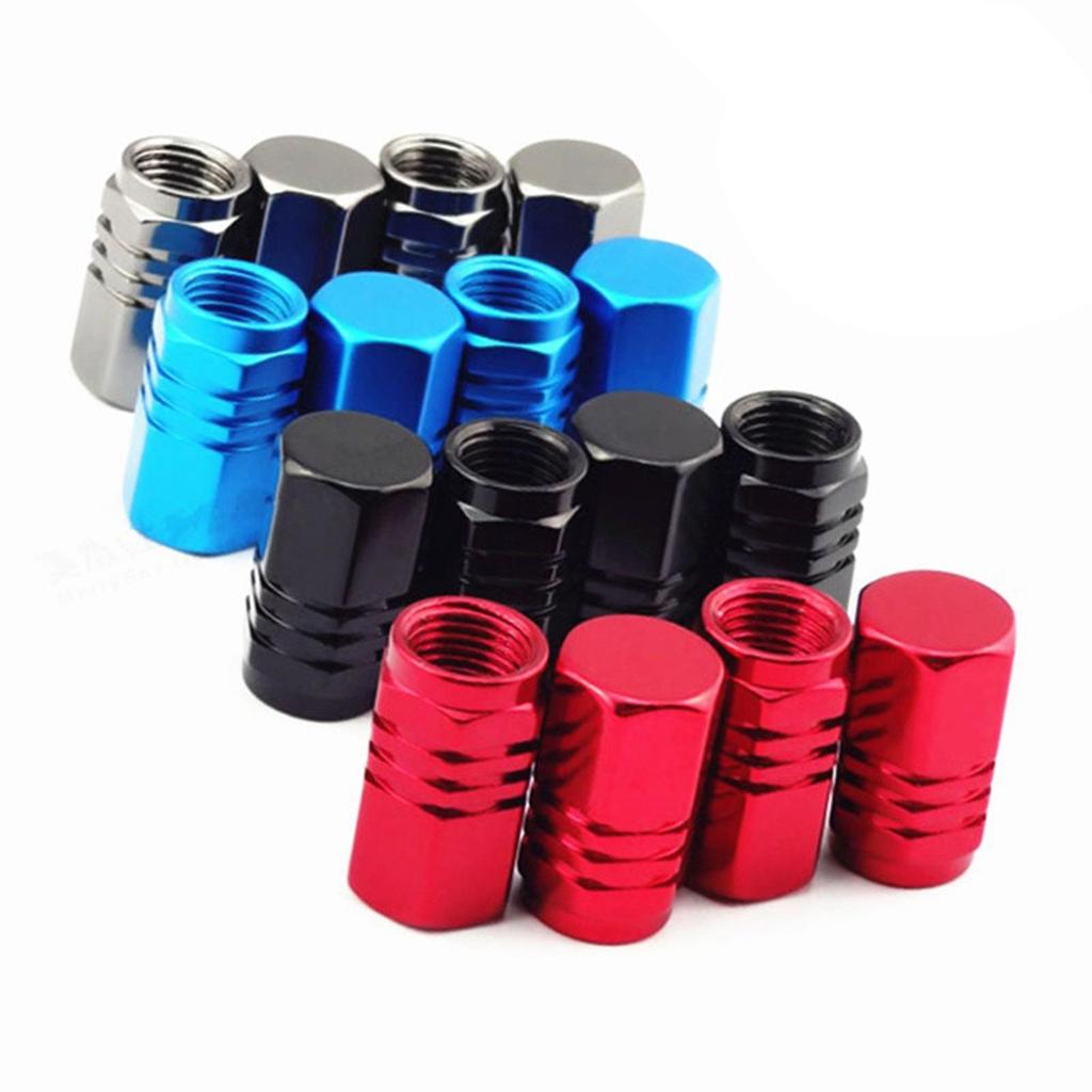 4 Pack Tire Valve Hexagonal Design for SUVs and Cars