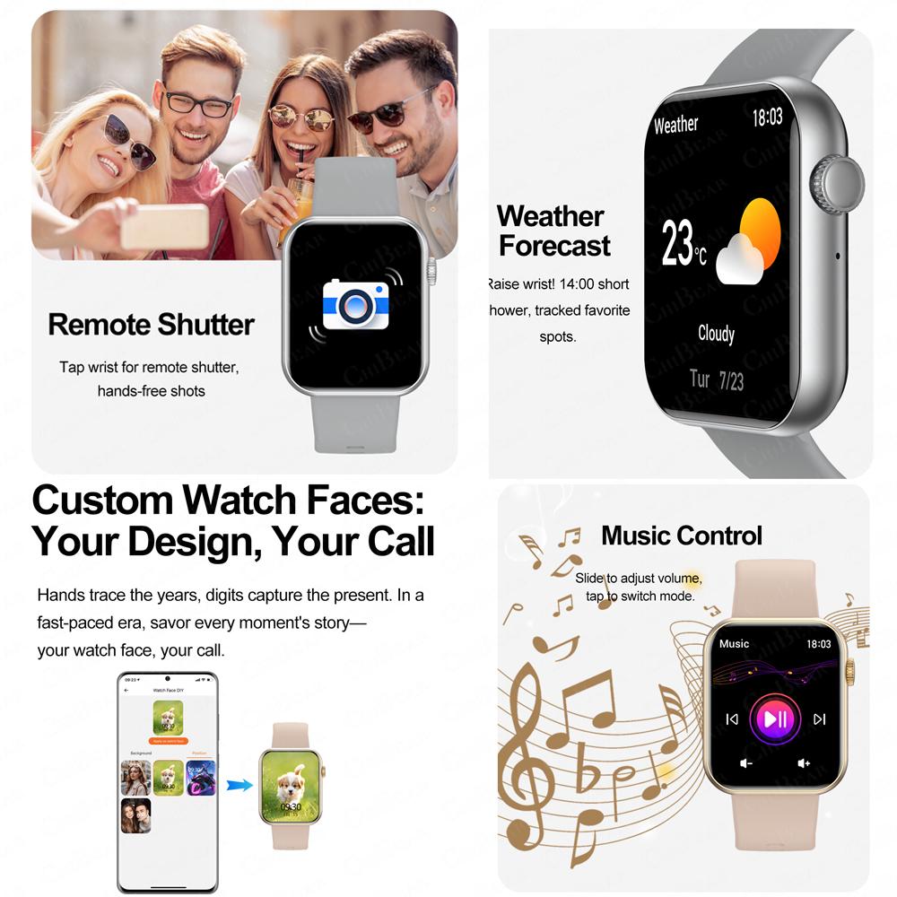 New 1.9-inch HD Smart Watch Men Bluetooth Call Multiple Exercise Modes Watch Heart Rate IP68 Waterproof Smartwatch Women