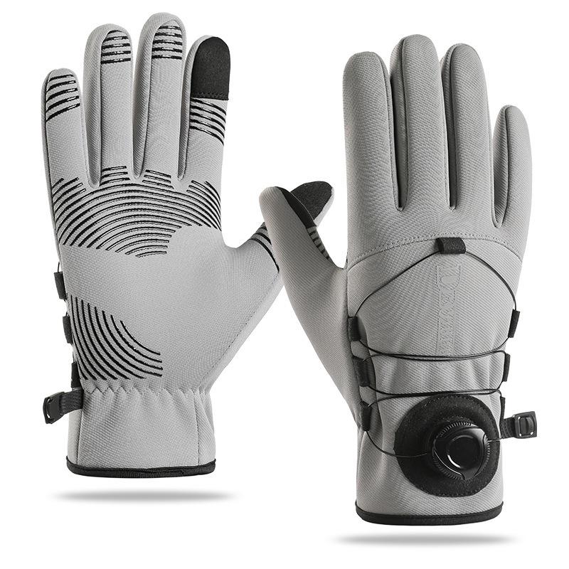 Men's Windproof Waterproof Thermal Cycling Gloves – Touchscreen, Non-Slip, Long Style, Thickened for Autumn and Winter.