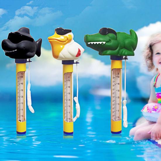 Lustiges tragbares Thermometer mit Cartoon-Muster, genaues EVA-Schwimmthermometer für den Pool