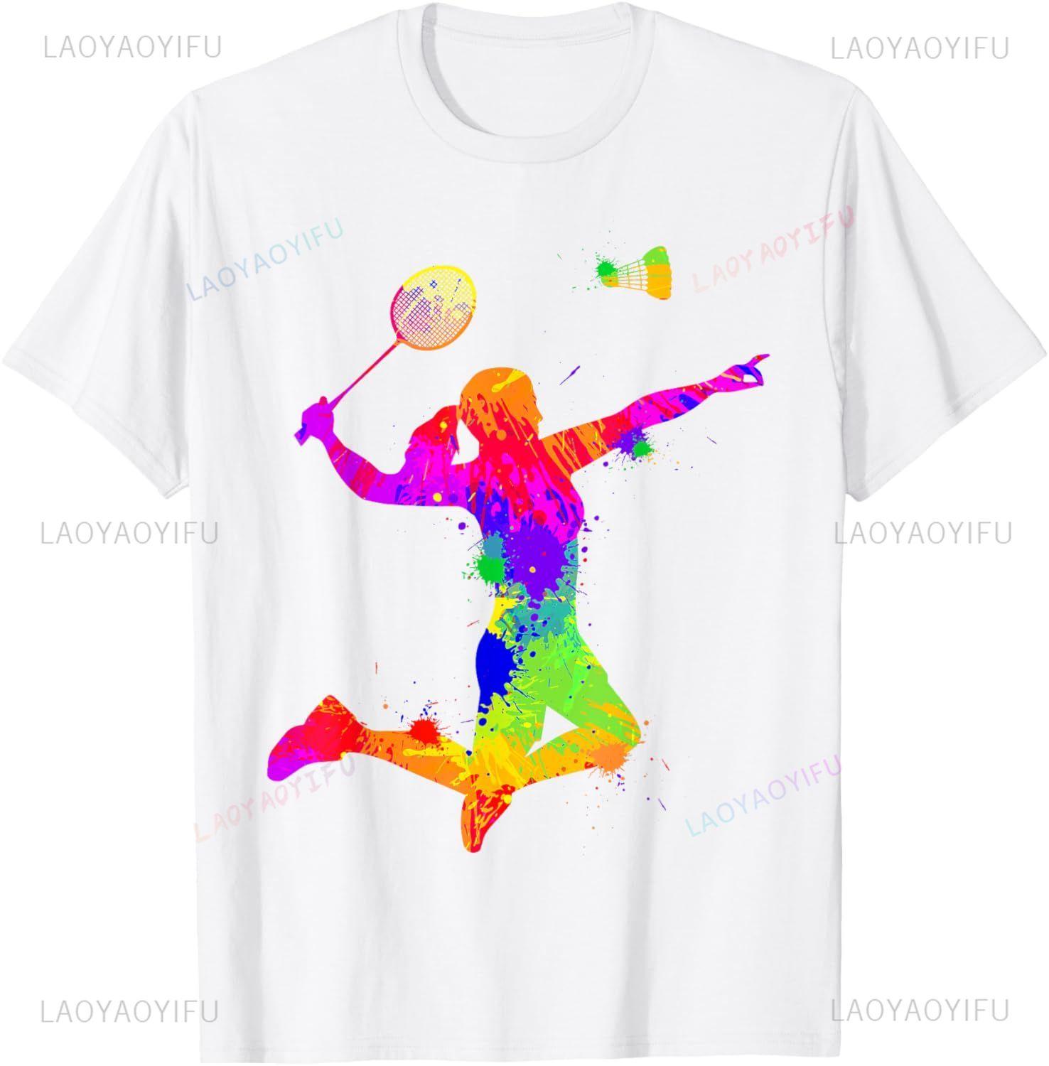 

Разноцветный волан - Бадминтонист Любитель спорта Футболка Мужская одежда Топы Уличная одежда Графические футболки Camisetas M