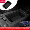 Smabee Left Drive for Nissan Kicks 2025+ Center Console Armrest Storage Box Car Accessories Organizer Tidying Tray ABS Black