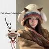 Plush Horn Knitted Hat With Soft Pompoms For Women Men Kids Winter Outdoor Activity Multiple Colors