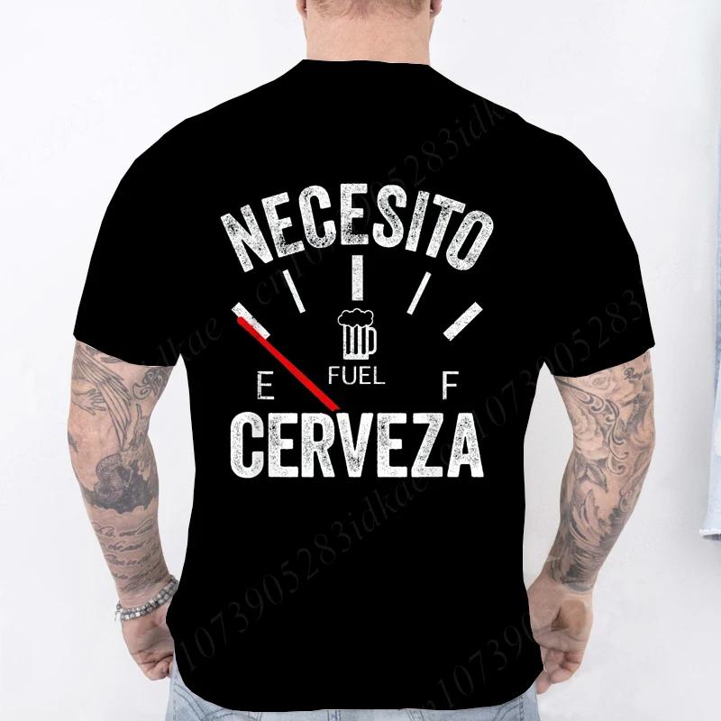 Fashion Casual T-shirt NECESITO CERVEZA Print Men Tshirts Trendy Tee Top Clothes for Summer Drinking Beer T Shirt Fashion Tops