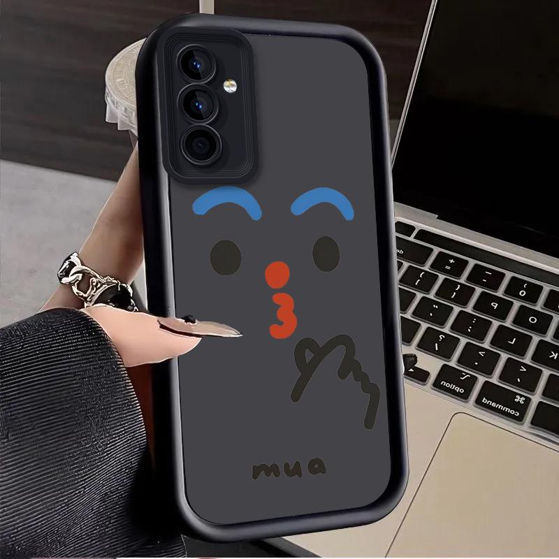 Hand Drawn Hehe Face Case for Samsung Galaxy A53 A50 A50S A36 5G A35 A34 A33 A32 A30 A26 A24 A23 A22 A20 A16 A15 A13 4G Cover