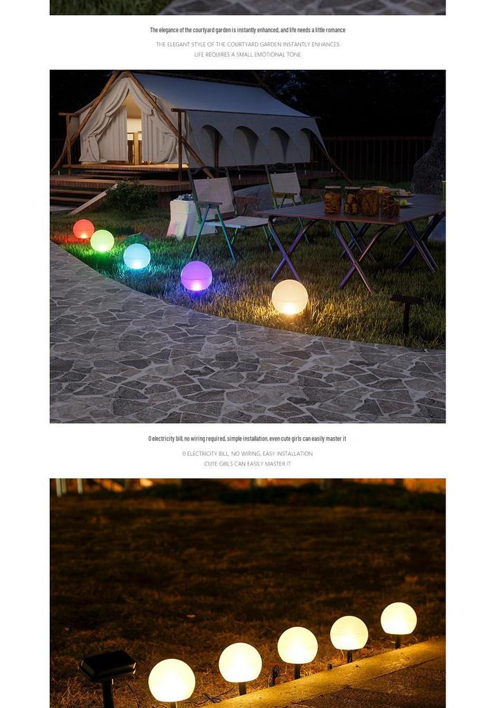 Rainproof Solar Sphere Garden Lamp for Outdoor Lawn and Courtyard
