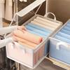 4PCS Large PVC Storage Box with Lid - Collapsible Dustproof Clothes and Pants Organizer - Perfect for Home and Dorm Room