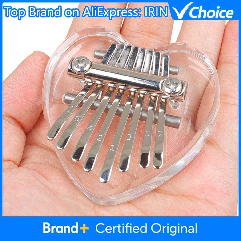 8-Key Kalimba Mini Thumb Piano Acrylic Transparent ABS Portable Finger Harp Keyboard Musical Instrument Beginner Kids Gift