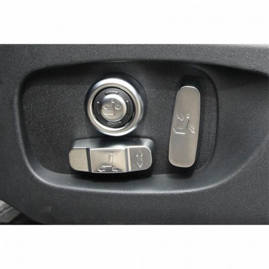 Fit For Range Rover Sport 14-22 Silver Seat Adjust Handle Button Cover Trim 8PCS