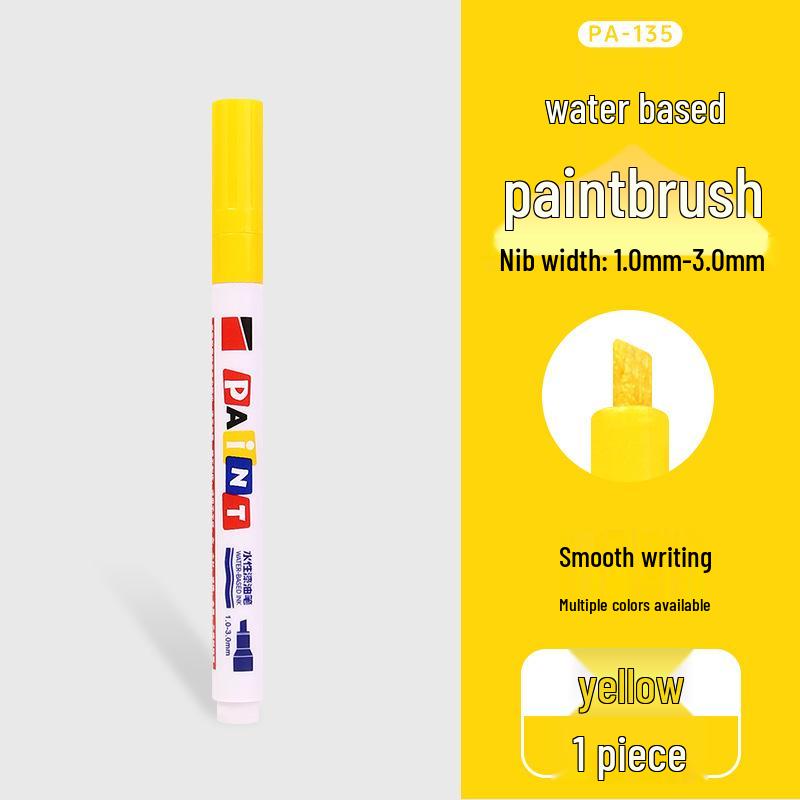Car Tire Touch-Up Paint Pen, 3mm Angled Tip, Non-Erasable, Quick-Drying for Metal, Wood, Glass Marking