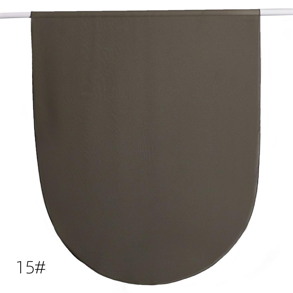 Solid Color Pearl Chiffon Semi-Circular Long Scarf - Breathable, Soft Draping Shawl