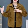 Chinese Women's Corduroy Jacket Casual Top New Middle-aged and Elderly Loose Long-sleeved Spring Coat