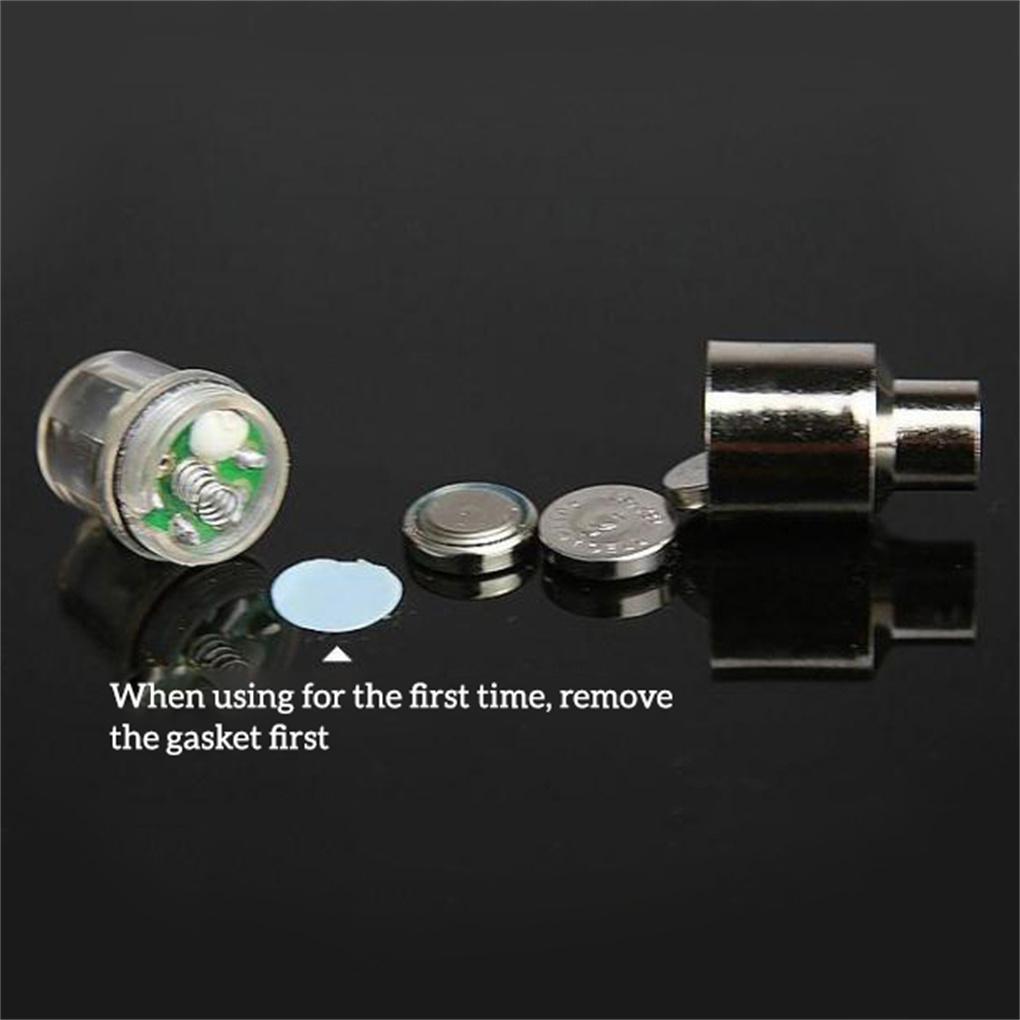 1 Pair Bike Tire Lights Car Motorcycle Wheels Colorful LED Valve Stem Warning Lamps PP Aluminum Alloy Automobile
