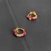Enamel Drop Glaze Earrings Versatile Earrings French Retro Diamond-set Fashion Sense Simple Commuter Fashion Earrings Accessories Women