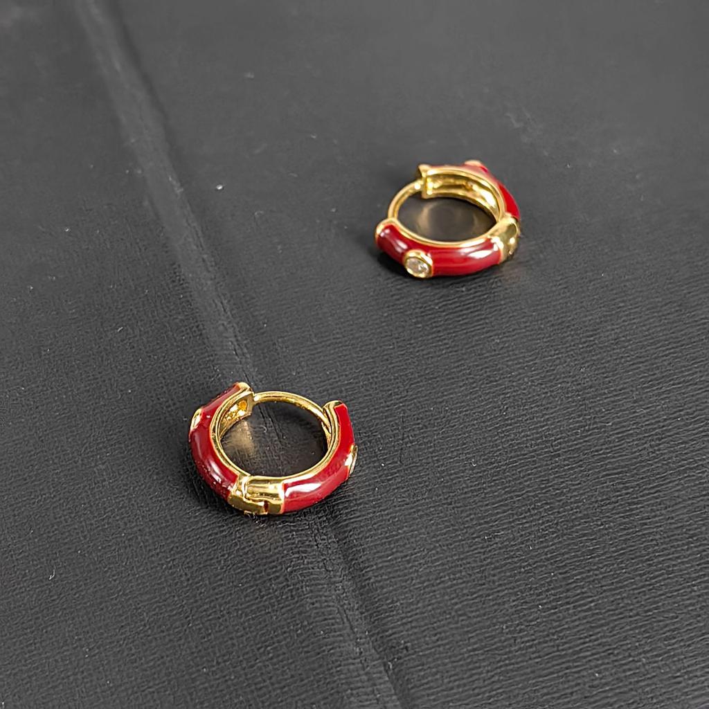 Enamel Drop Glaze Earrings Versatile Earrings French Retro Diamond-set Fashion Sense Simple Commuter Fashion Earrings Accessories Women