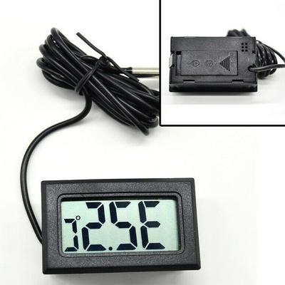 Black Waterproof Digital Thermometer with Probe for Aquariums and Terrariums