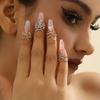 High-end -selling Micro-inlaid Zircon Open Nail Art Wearable Nail for Women Niche Light Luxury Design Versatile Accessories