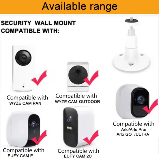 Wall Mount Bracket Round Base Outdoor Flexible Adjustable Indoor Ceiling Security Bracket