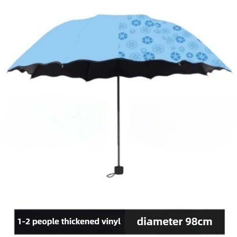 

Ручной Портативный Креативный Зонт с Водным Цветением Ручной Черное Покрытие Защита от УФ Лучей Солнце Дождь Двойного Назначения Складной Зонт metal-fiber composite&8K небесно-голубой