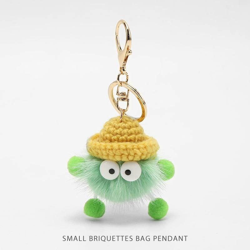 Craftsmanship Workshop New Year Gift Small Coal Ball Bag Pendant Bookbag Cute Ugly Thing Doll Pendant Keychain