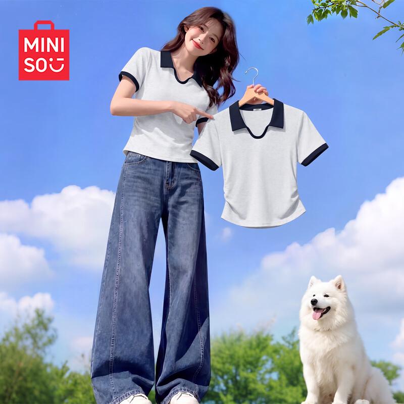 MINISO Women s Slim-Fit Polo Short Sleeve T-Shirt XL
