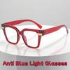 Retro Anti Blue Light Large Frame Square Optical Glasses Women'S Fashion Street Photography Trend Versatile Glasses Unisex