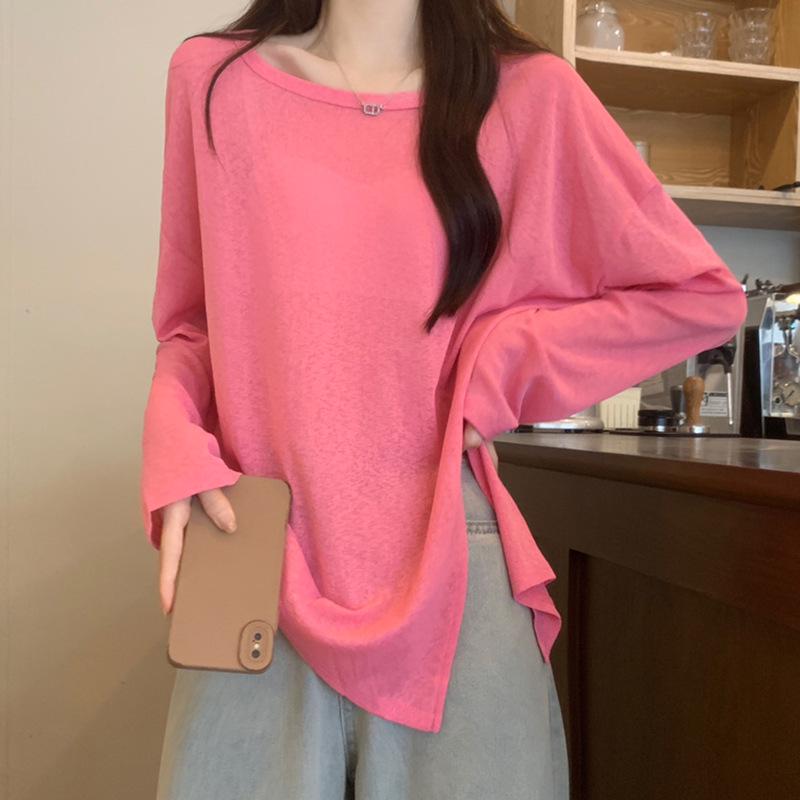 

2025 Summer Women s Korean & Japanese Style Viscose Sun Protection Jacket Small рожевий червоний колір