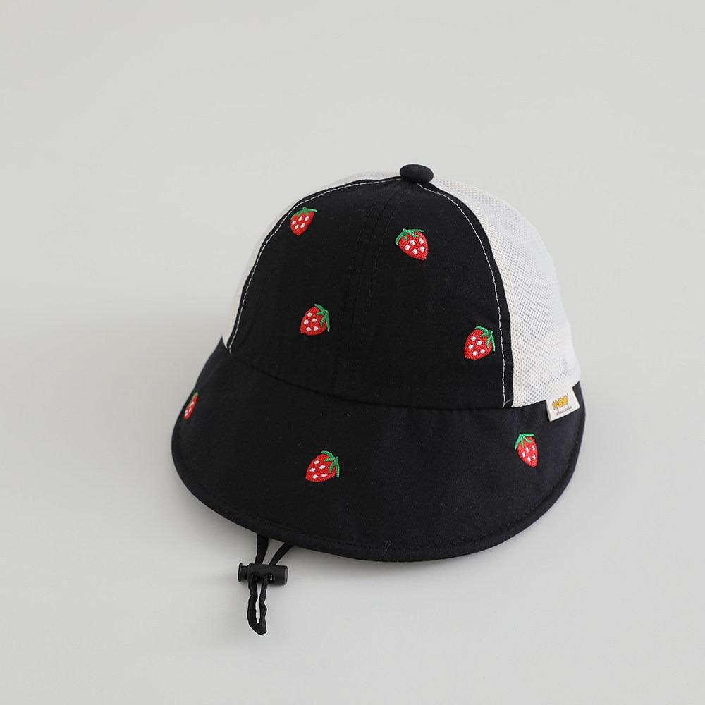 UV Protection Baby Fishing Hat Mesh Sweet Bucket Hat Cute Kid Summer Sun Hat  1-4 Years Old чёрный